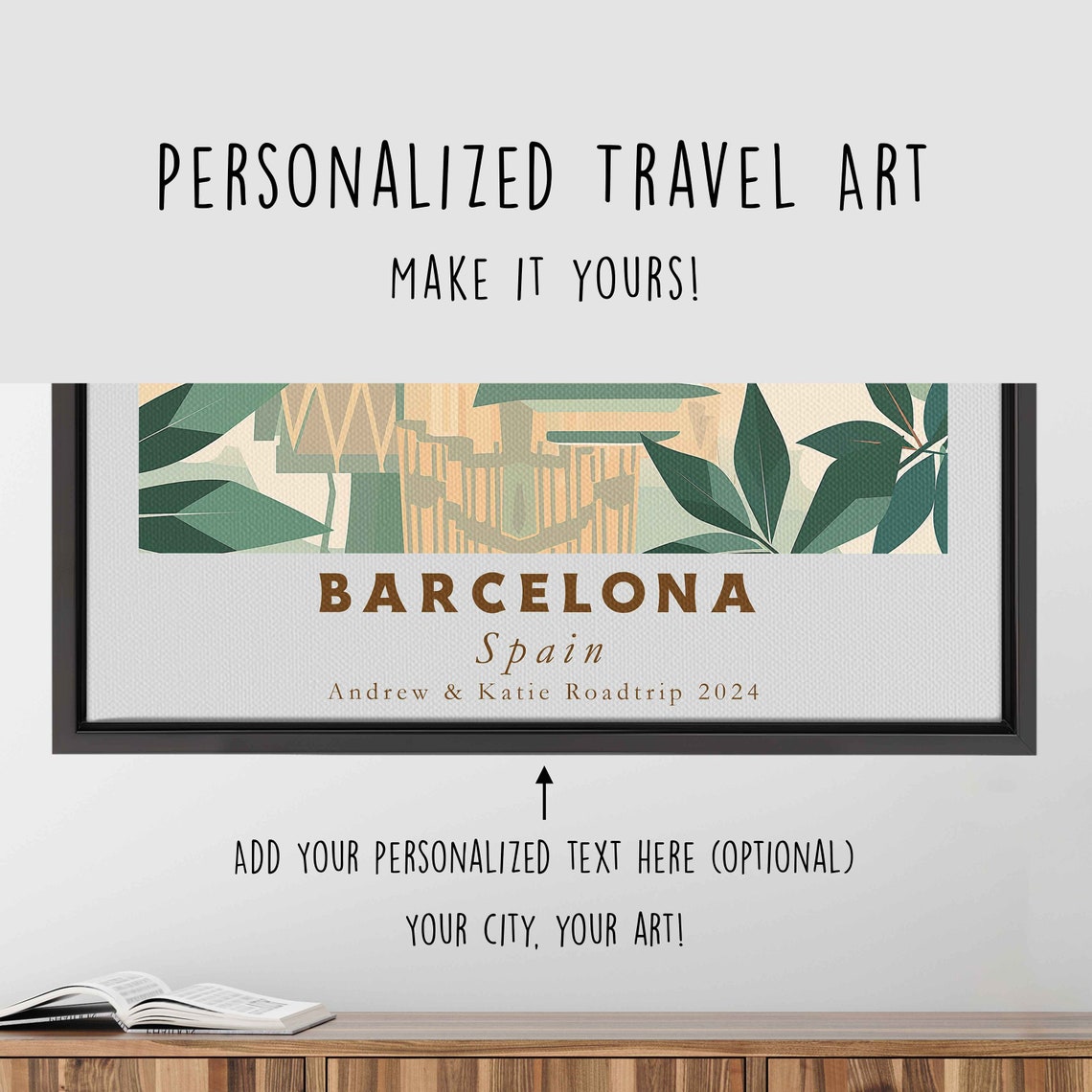 Barcelona Spain Sagrada Familia Garden Reflection Travel Poster - Image 4