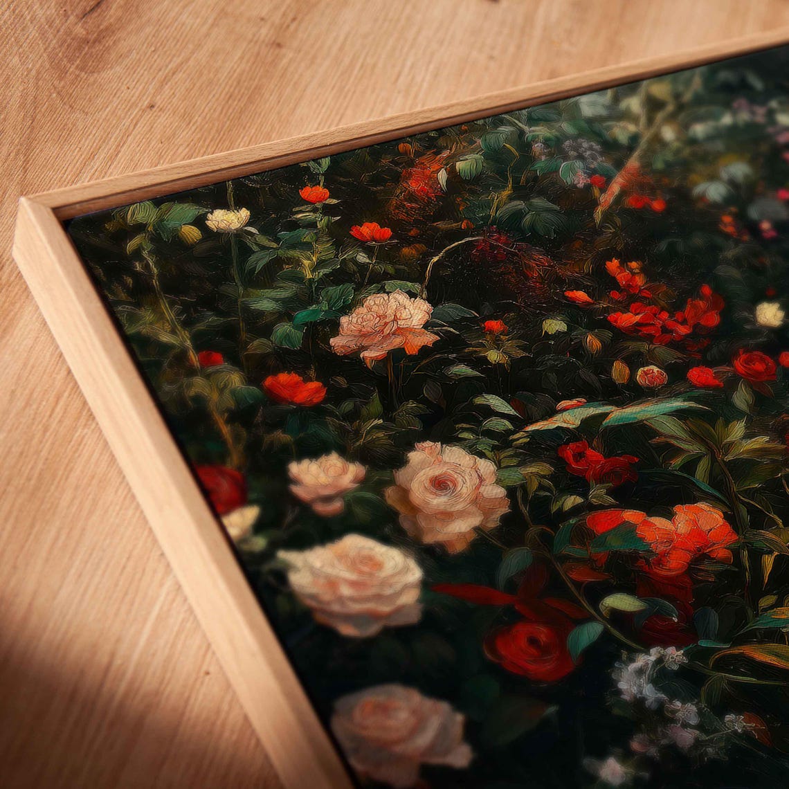 Elegant Garden In Full Bloom Wall Art Print Vibrant Flowers Butterflies Stone Path - Image 2