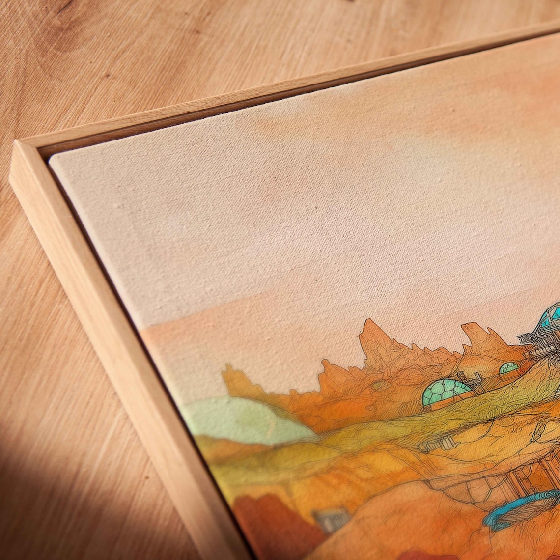 Futuristic Space Colony On Mars Art Print - Image 2