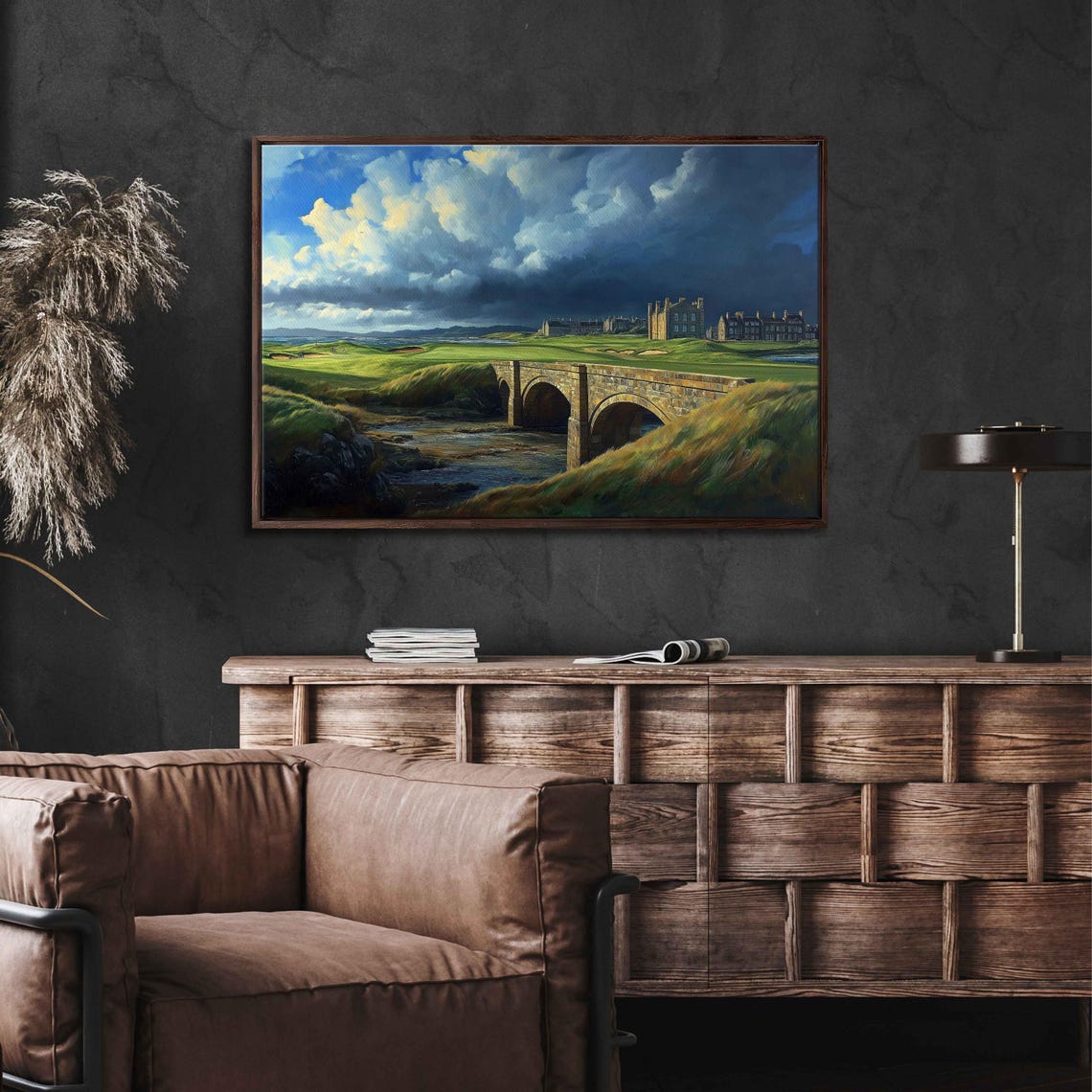 St Andrews Old Course Swilcan Bridge Dramatic Clouds Golf Poster - Image 3