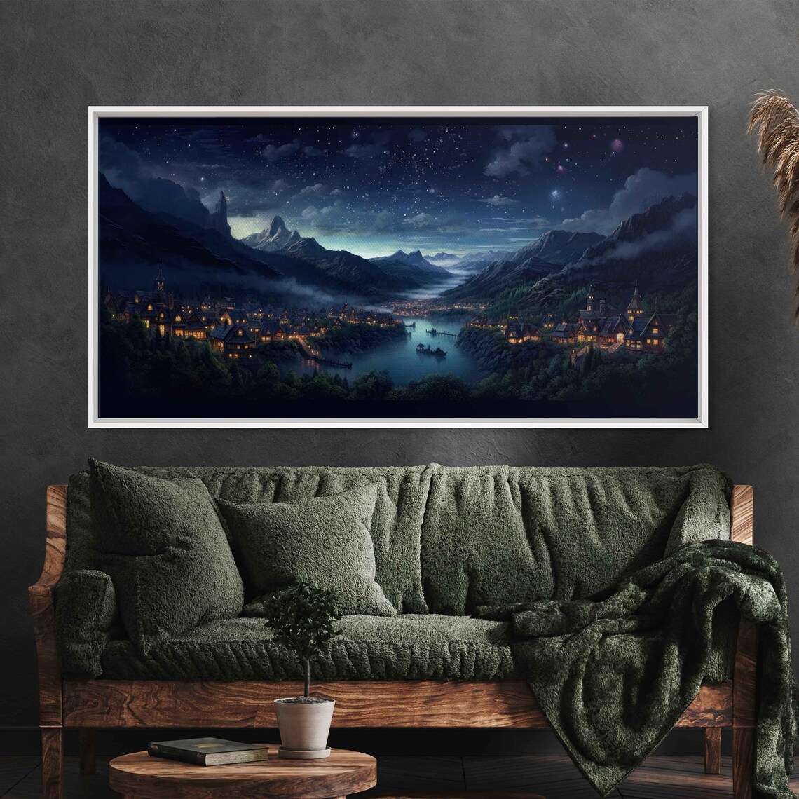 Fairytale City Landscape, Van Gogh-Inspired Art Print - Image 2