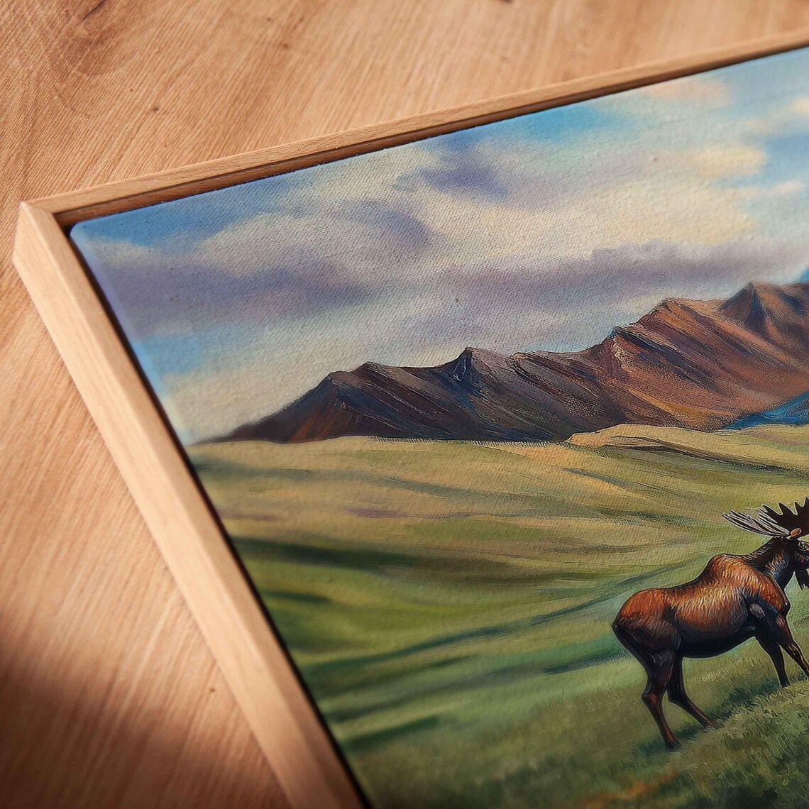 Majestic Moose Mountain Valley Wildlife Scenic Landscape Poster - Image 2
