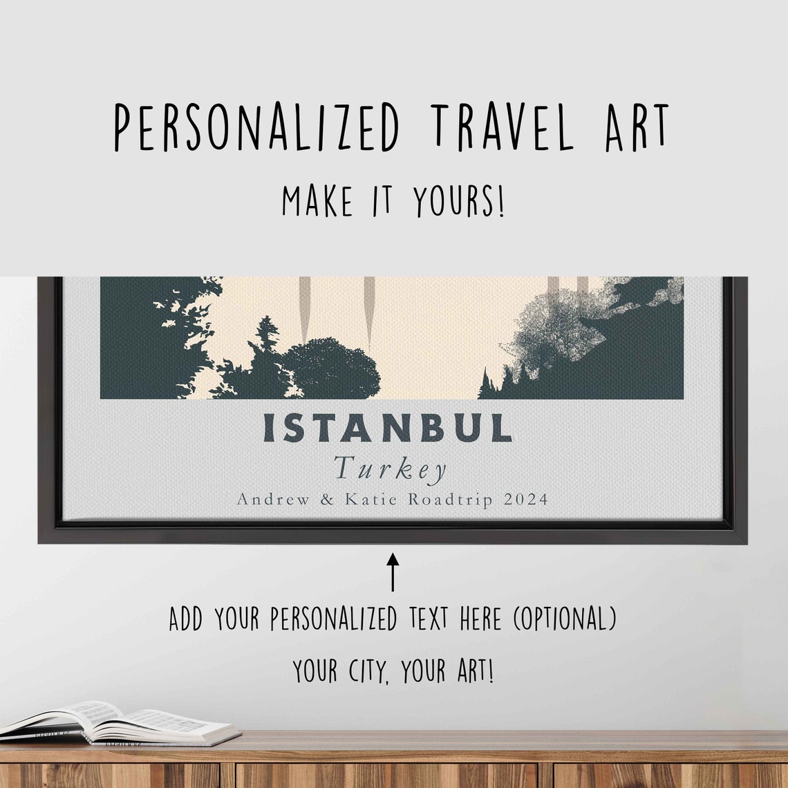 Istanbul Turkey Blue Mosque Silhouette Crescent Moon Night Art Poster - Image 4
