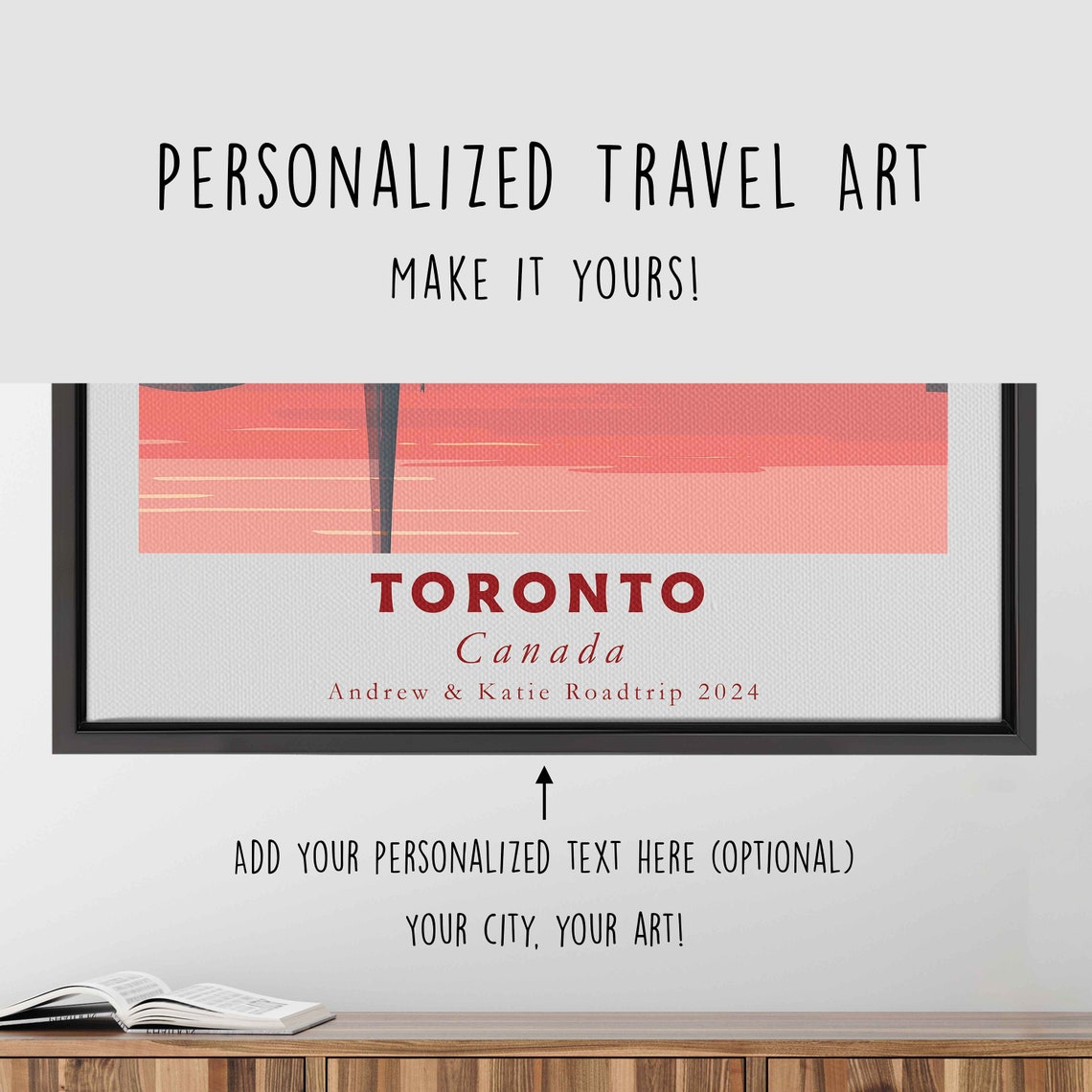 Toronto Canada CN Tower Lake Sunset Reflection Travel Poster - Image 4