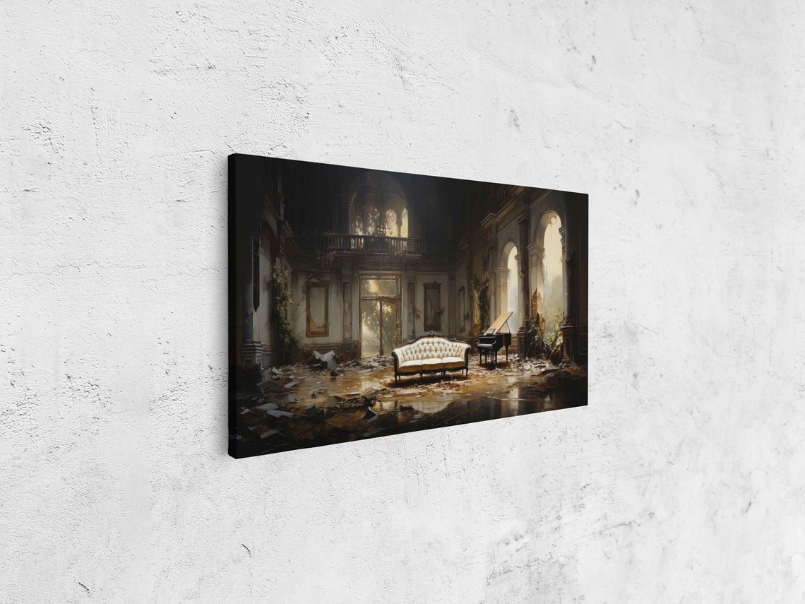 Abandoned Mansion Grand Piano Dusty Hall Lost Opulence Art Poster - Image 4