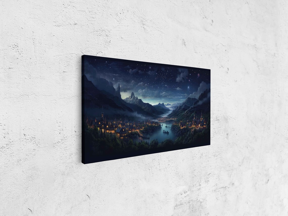 Fairytale City Landscape, Van Gogh-Inspired Art Print - Image 4