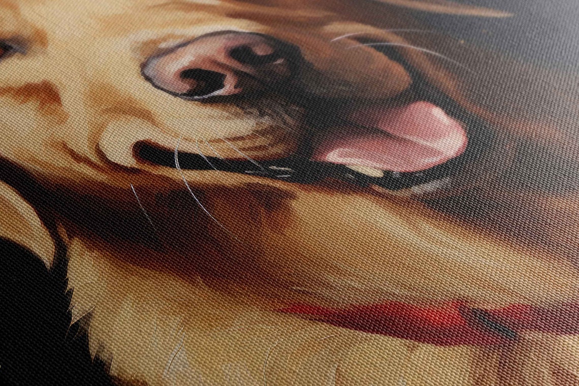 Golden Retriever Wearing Santa Hat Christmas Portrait Poster - Image 2