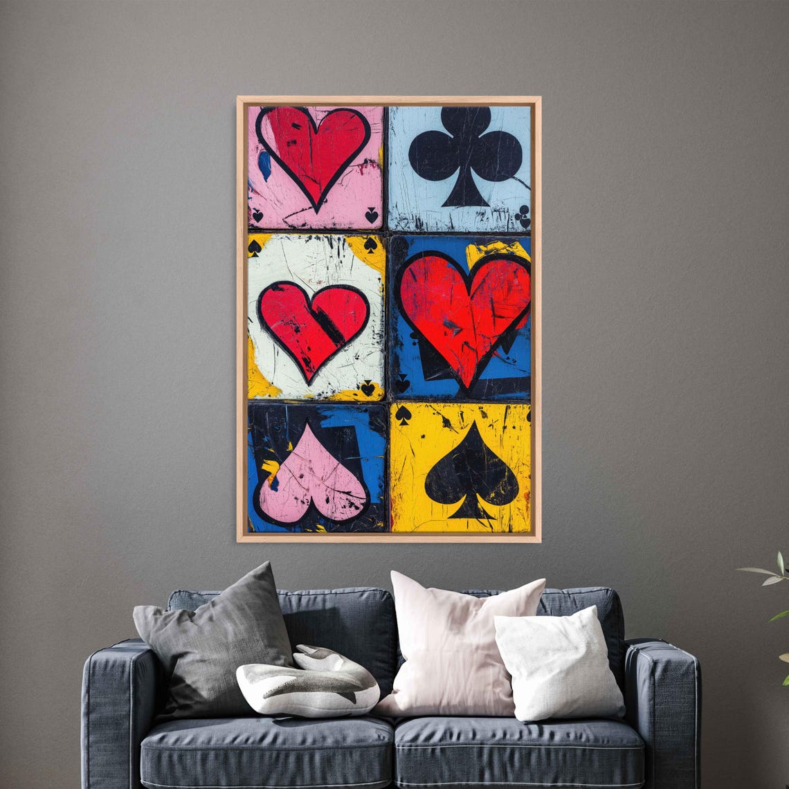 Pop Art Playing Card Suits Hearts Spades Clubs Graffiti Art Poster - Image 3