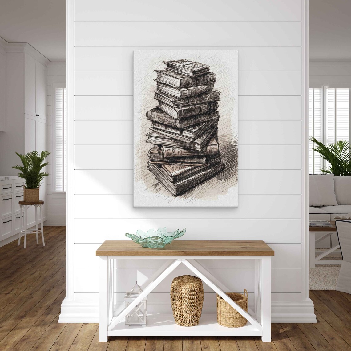 Stack Of Books, Expressive Drawing Illustration - Image 2
