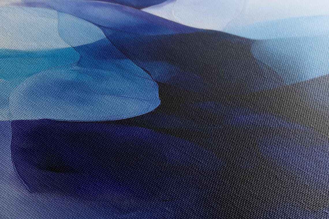 Ethereal Blue And Purple Abstract Art Print - Image 2