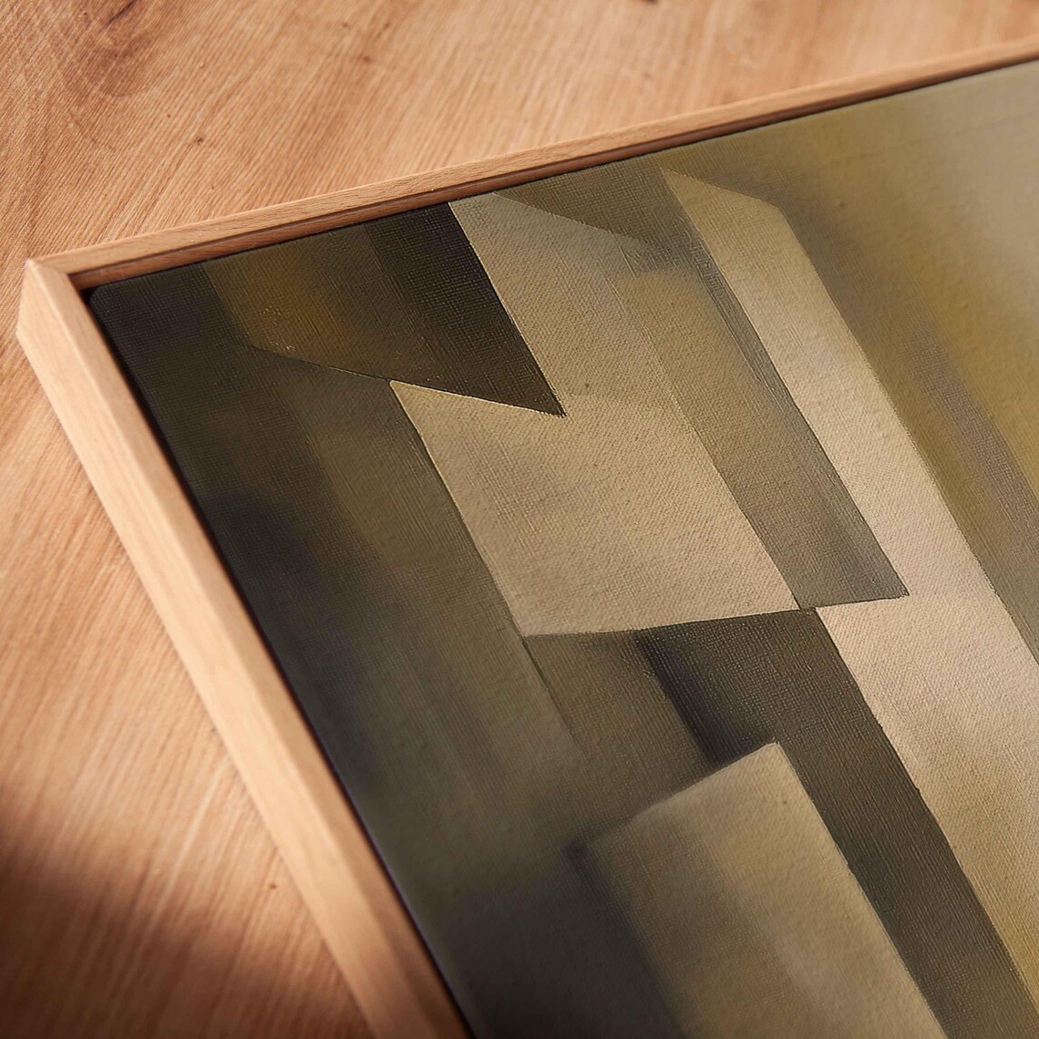 Abstract Cityscape Geometric Towers Muted Earth Tones Fog Art Print - Image 2
