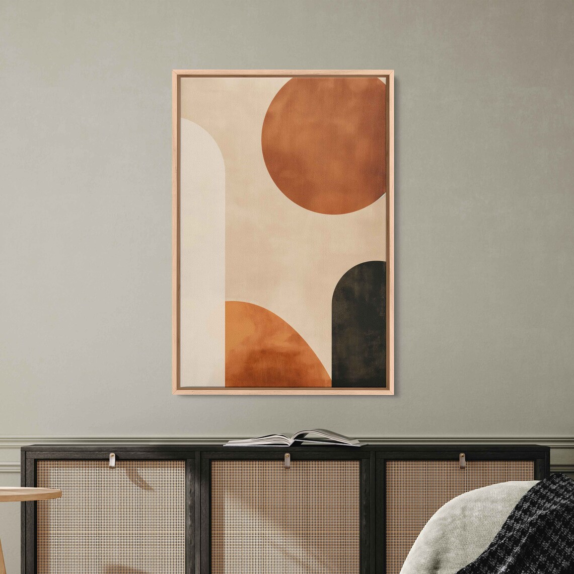 Neutral Desert Color Boho Style Wall Art Print Minimalist Design Abstract Shapes Eclectic Print Ready To Hang - Image 2