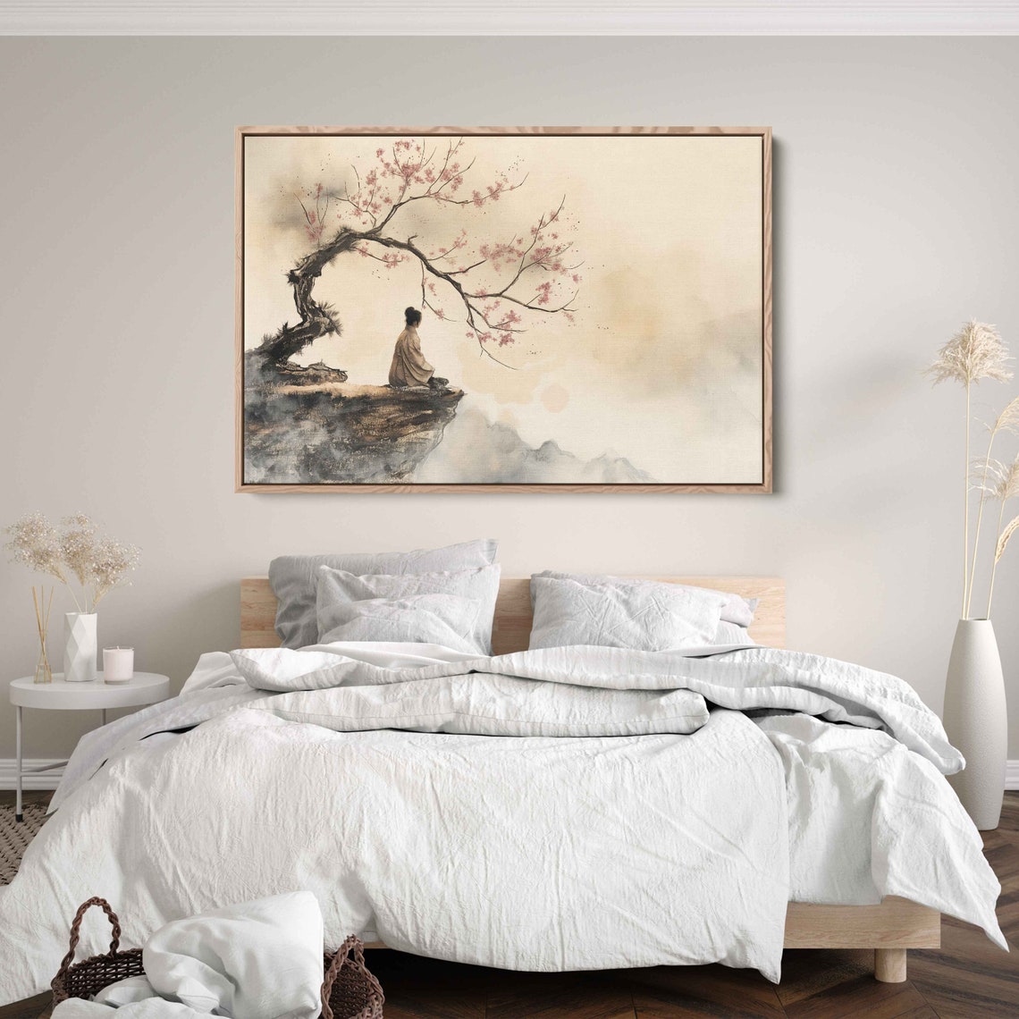 Japanese Zen Tree Meditation Painting Framed Print Ready To Hang - Image 2