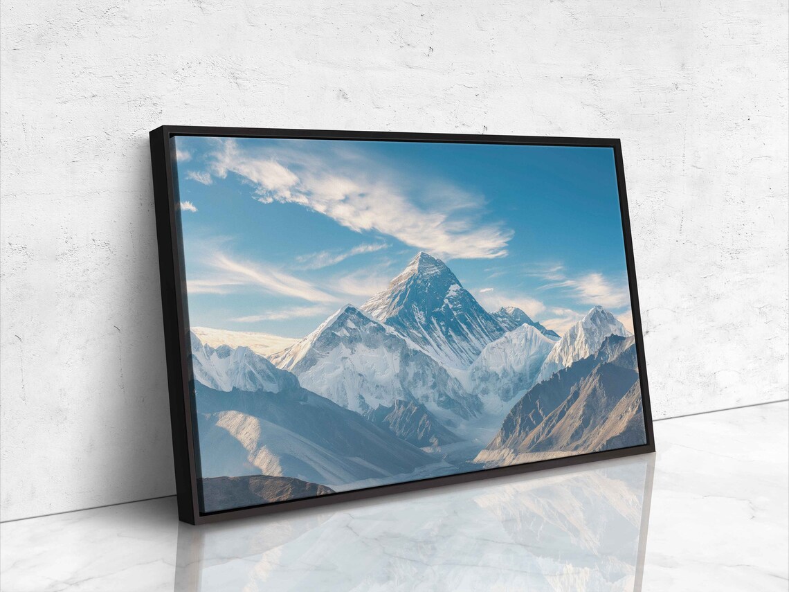 Mount Everest Mountain Range Through Clouds, Art Print - Image 4