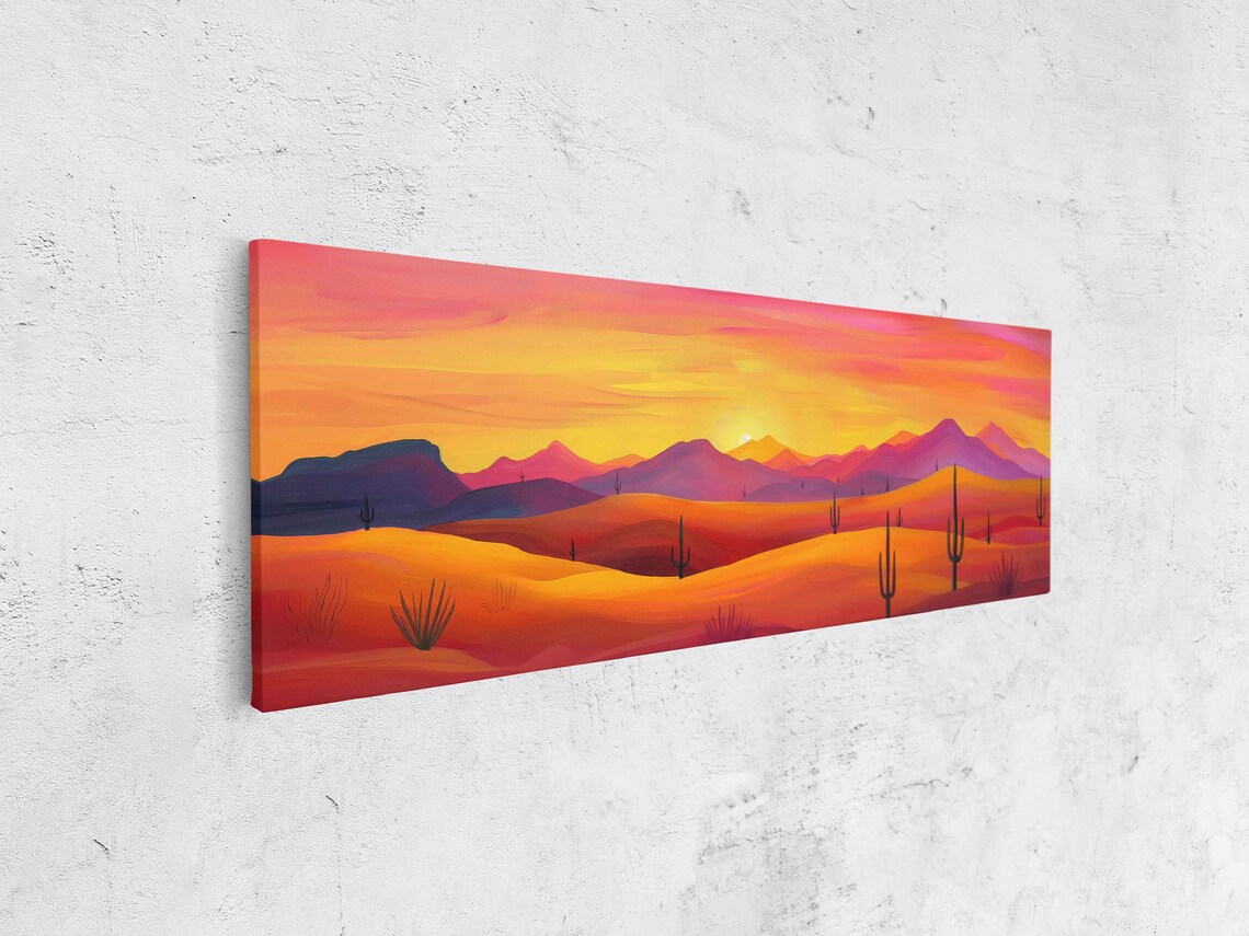 Panoramic Desert Sunset, Minimalist Western Art Print - Image 4