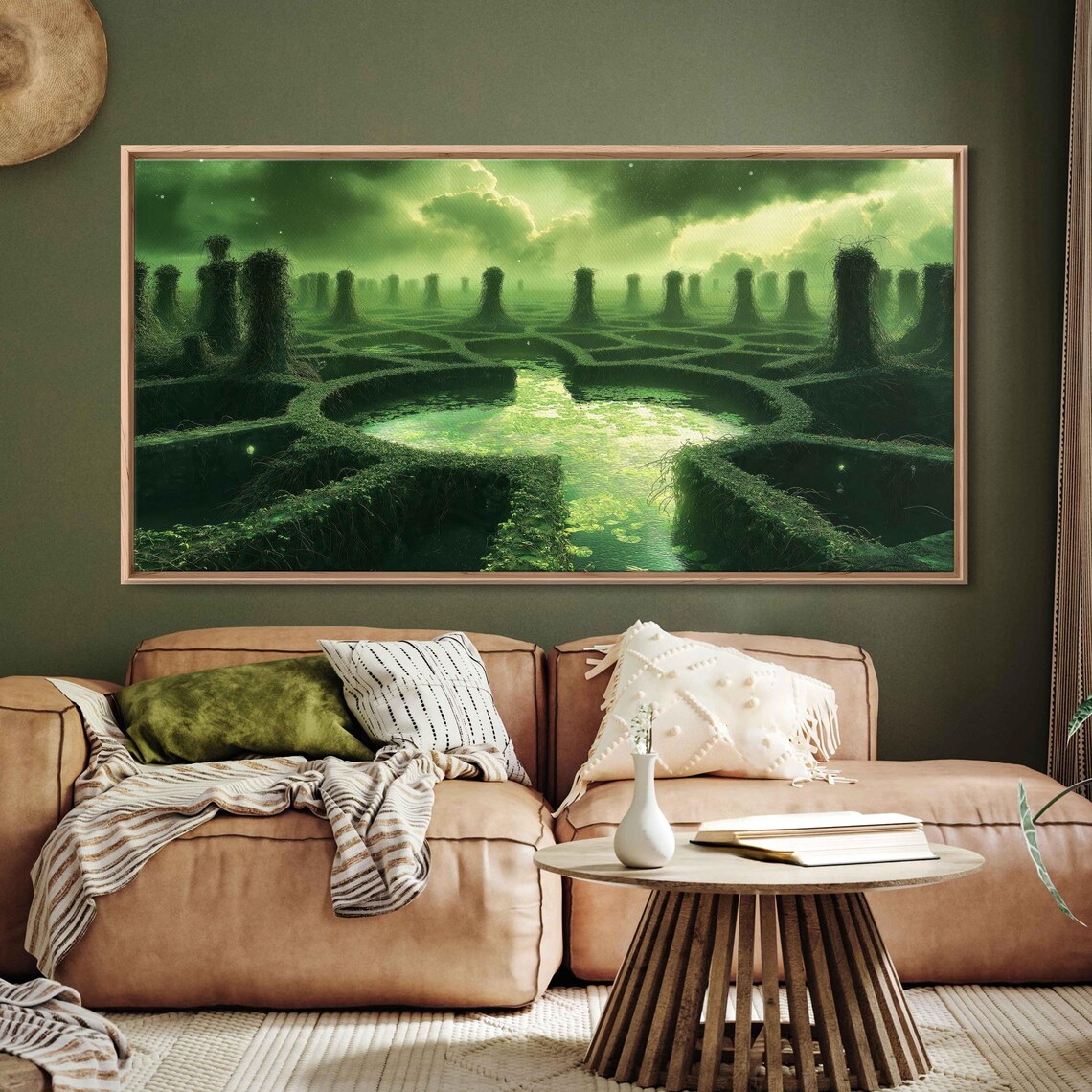 Ancient Labyrinth in a Mossy Swamp, Wall Art Print