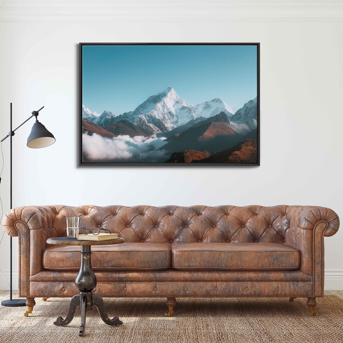 Himalaya Snowy Pyramid Peak Rising Above a Sea of Clouds Wall Poster