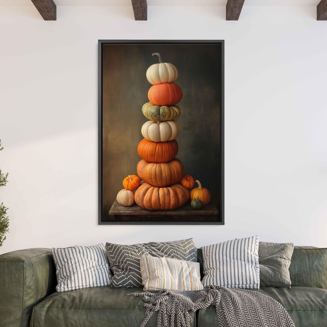 Stack Of Different Sized Pumpkins, Fall Decor - Image 3