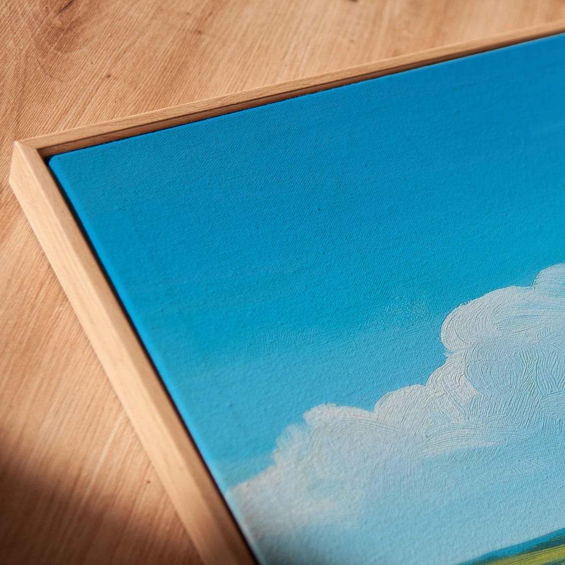 Red Roof Cottage In Golden Field Under Bright Blue Sky Poster - Image 2