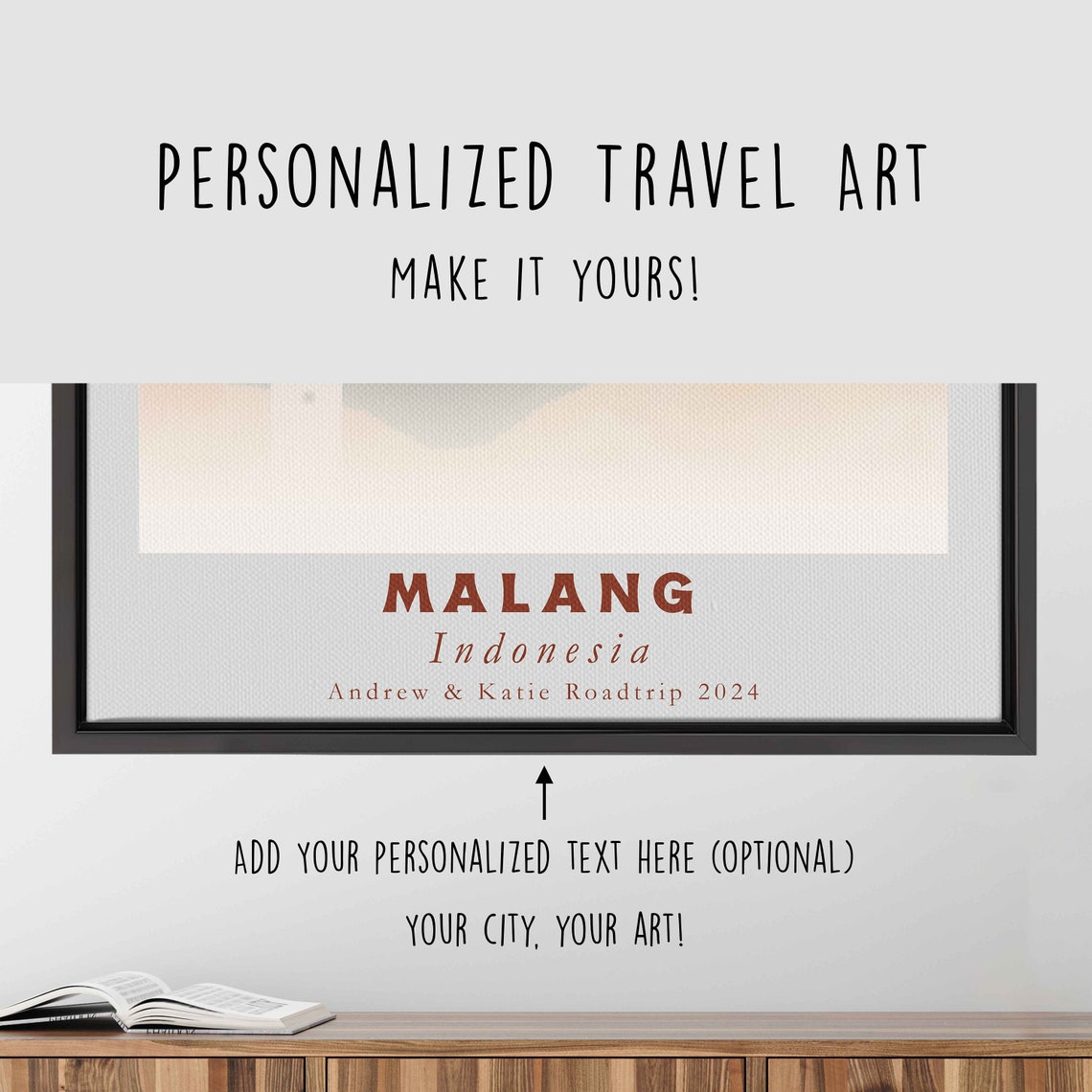 Malang Indonesia Tower Waterfront Reflection Retro Travel Poster - Image 4
