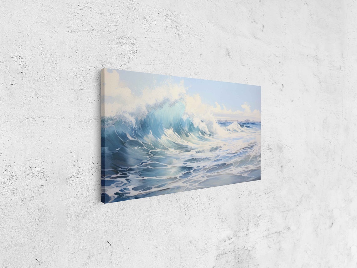 Powerful Turquoise Crashing Ocean Waves Blue Sea White Caps Poster - Image 4