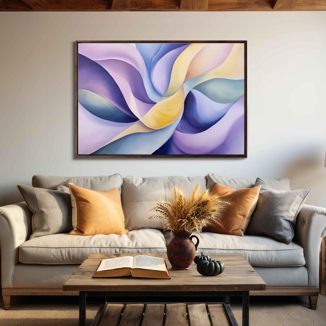 Soft Pastel Abstract Swirls Lilac Lavender Dreamy Modern Print