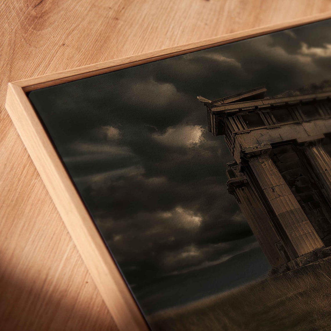 Ancient Greek Temple Ruins Wall Art Print Dramatic Sky Greek Mythology Stone Building Ready To Hang - Image 2