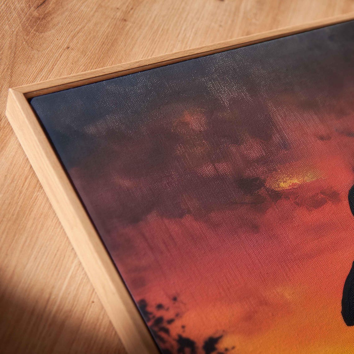 Cowboy Silhouette Profile Against Fiery Sunset Western Poster - Image 2