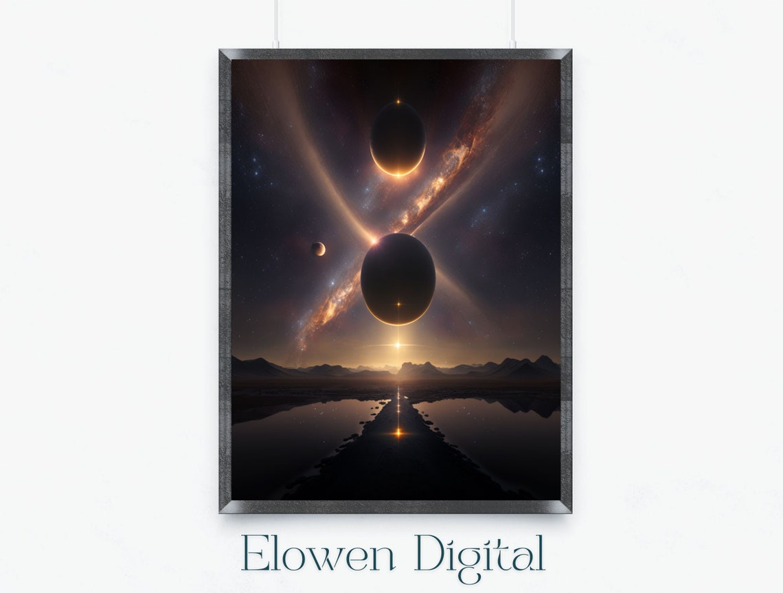 Planetary Conjunction Of Dark Planets Over Mirror Lake Poster