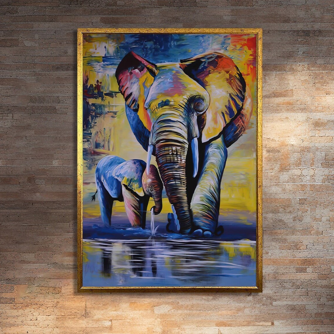 Colorful Elephant Contemporary Travel Poster