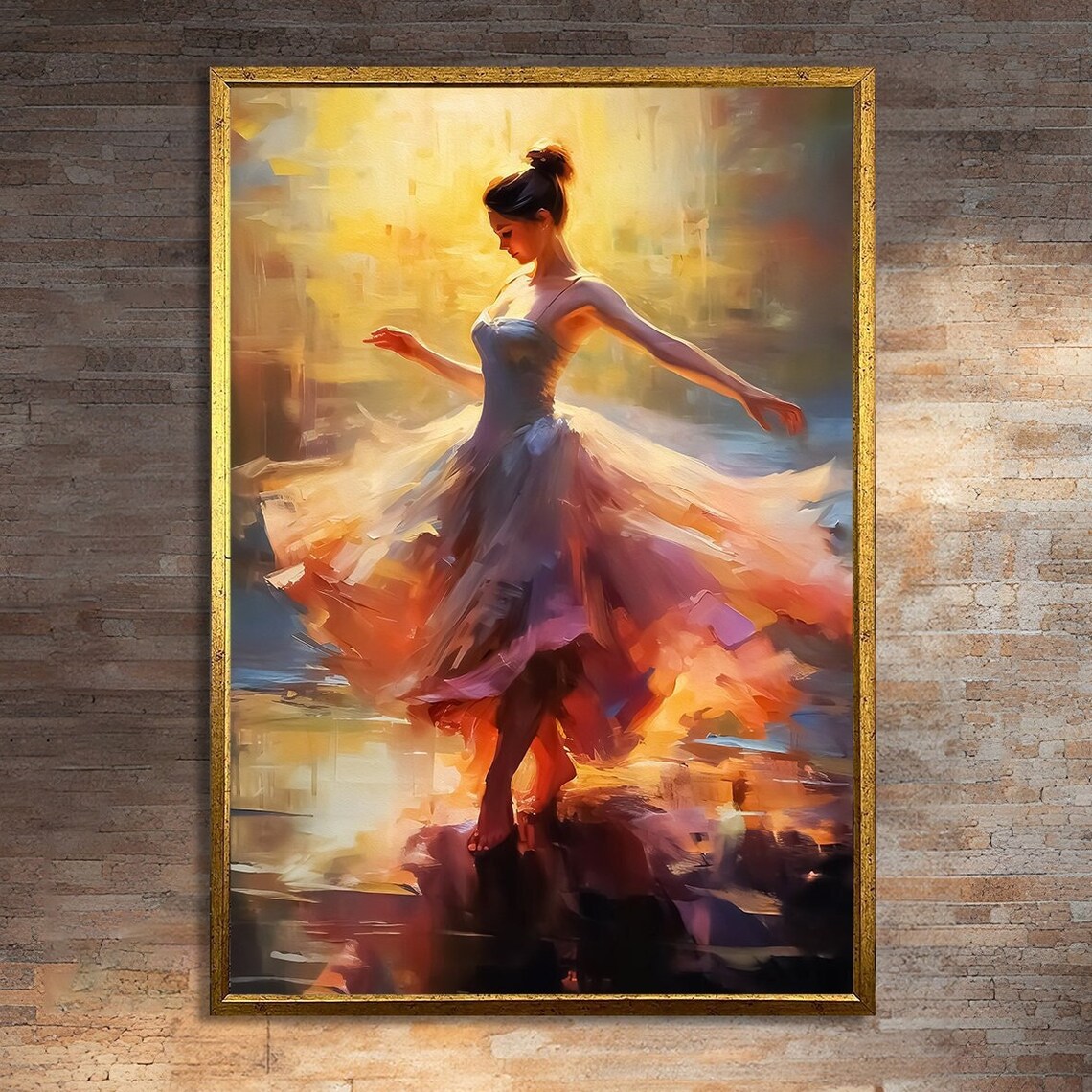 Elegant Ballerina, Modern Ballet Dance Painting
