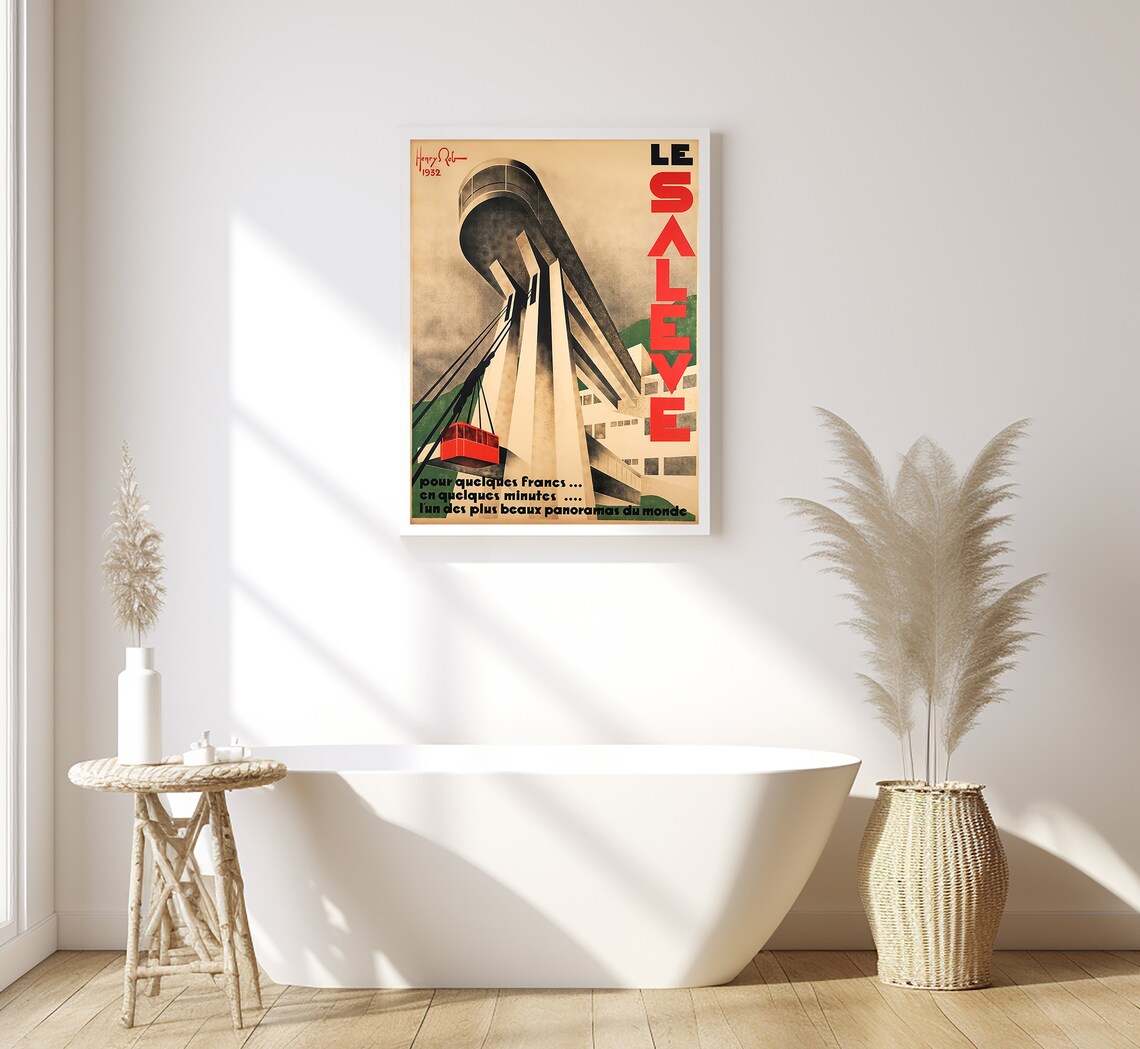 Saleve Mountain Geneva Switzerland Vintage Travel Poster - Image 2