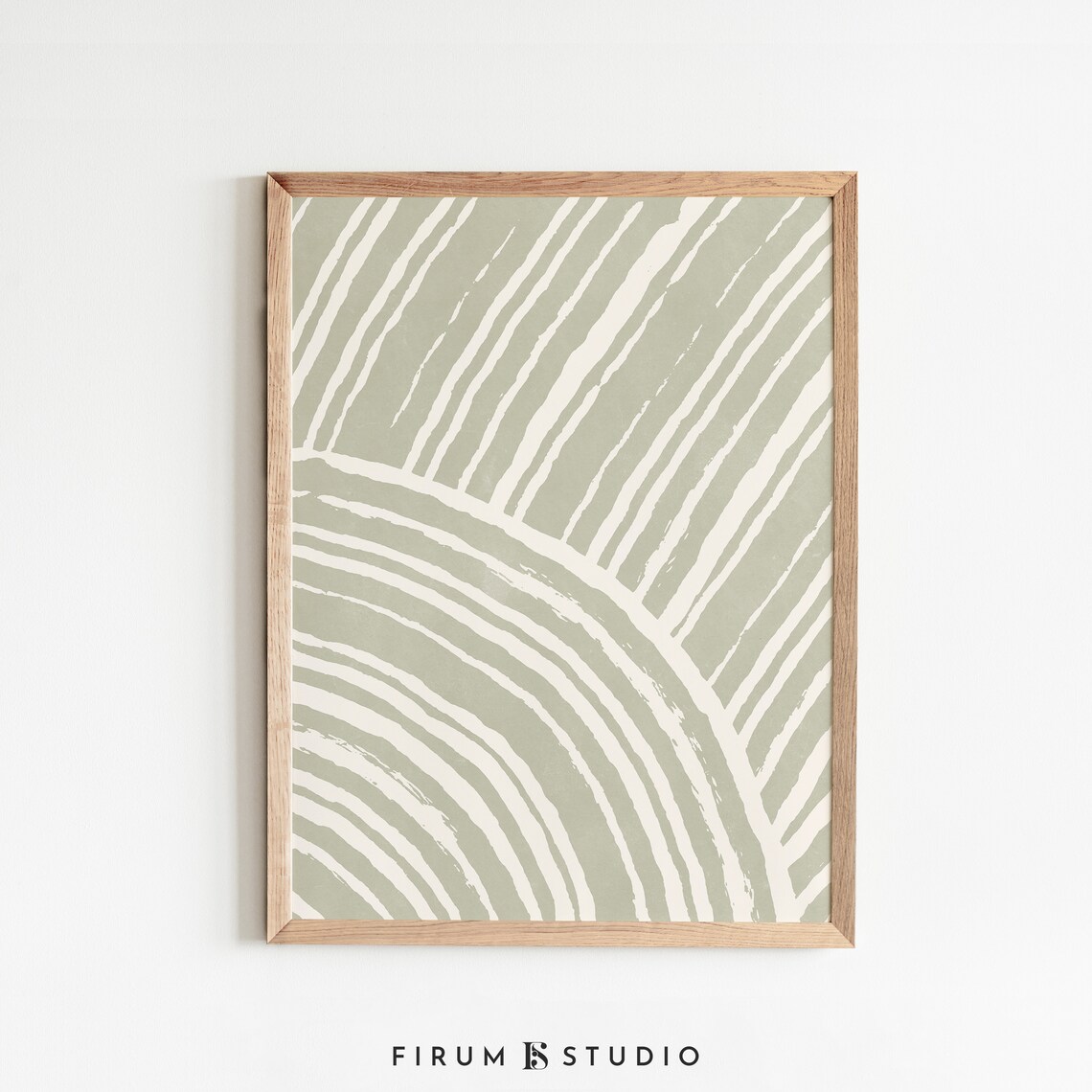 Brush Strokes Sage Green Japandi Abstract Art Print