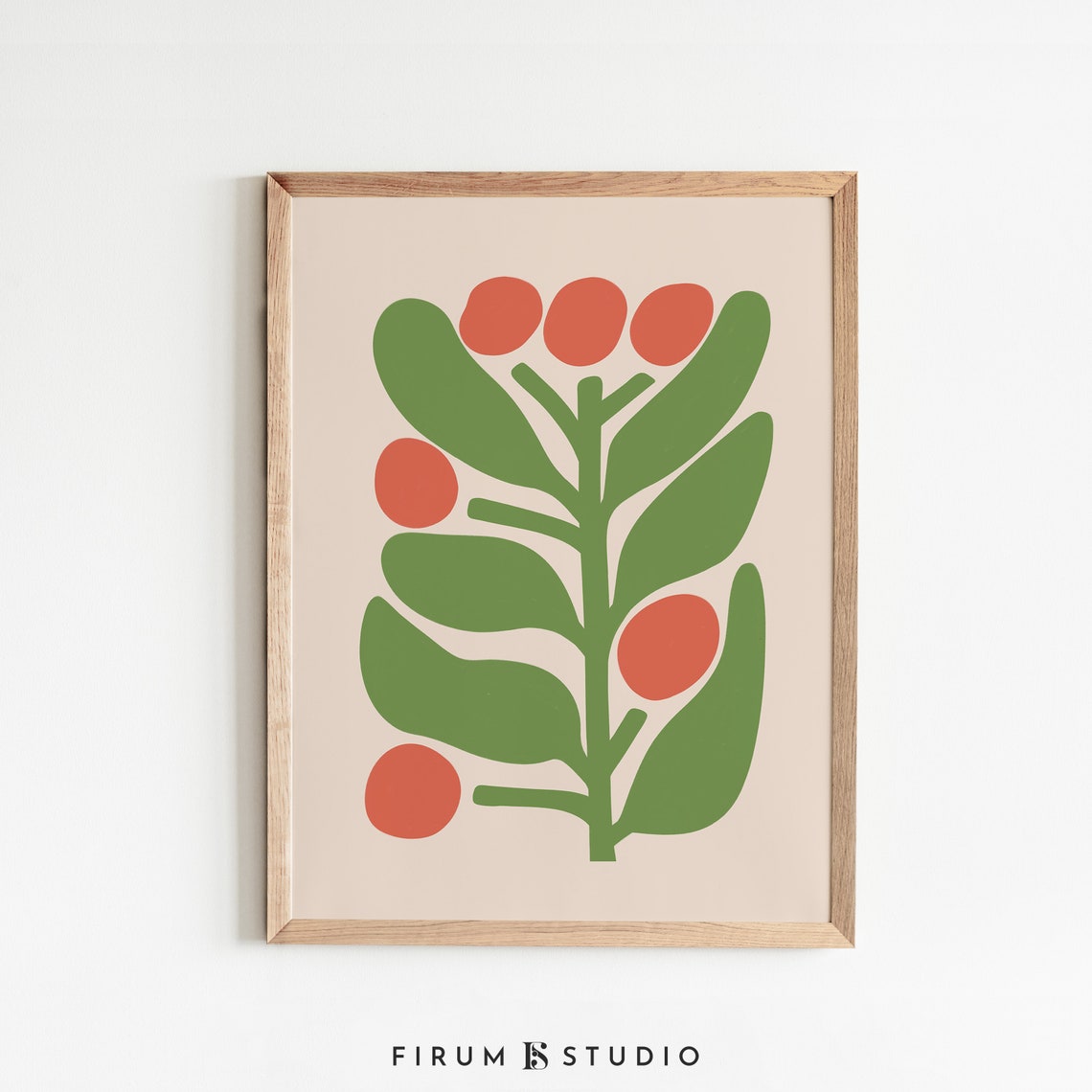 Christmas Botanical Red and Green Modern Holiday Floral Poster - Image 2