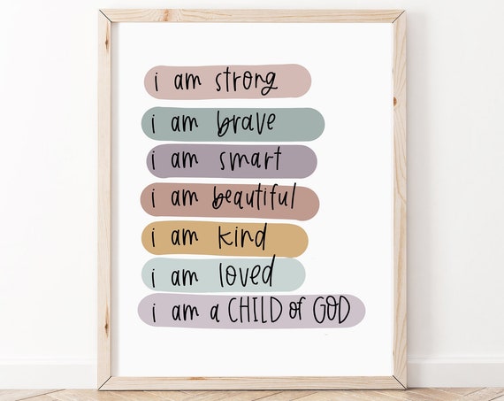 Child of God Affirmation Christian Wall Art Print