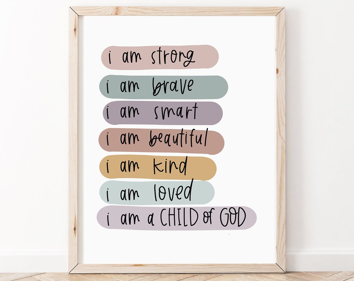 Child of God Affirmation Christian Wall Art Print