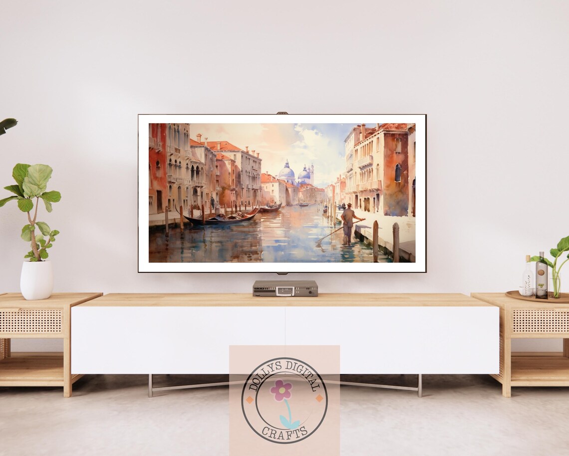 Venice Canal Gondola Watercolor Italian Scenic Travel Poster - Image 2