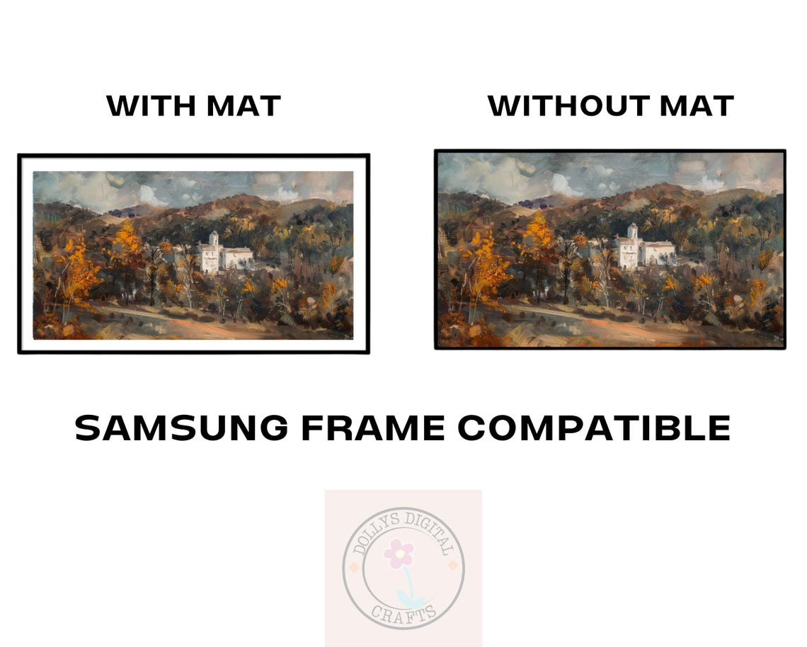 Impressionist Autumn Countryside Landscape White Mansion Poster - Image 6