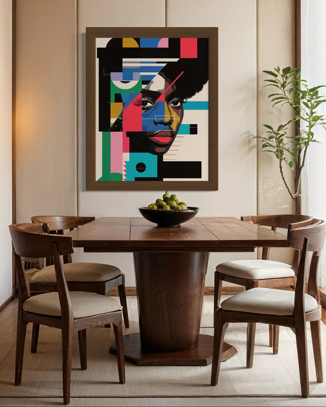 Minimalist Portrait Art Vibrant Geometric Afrocentric Design Modern Wall Art Instant For Home Decor - Image 2