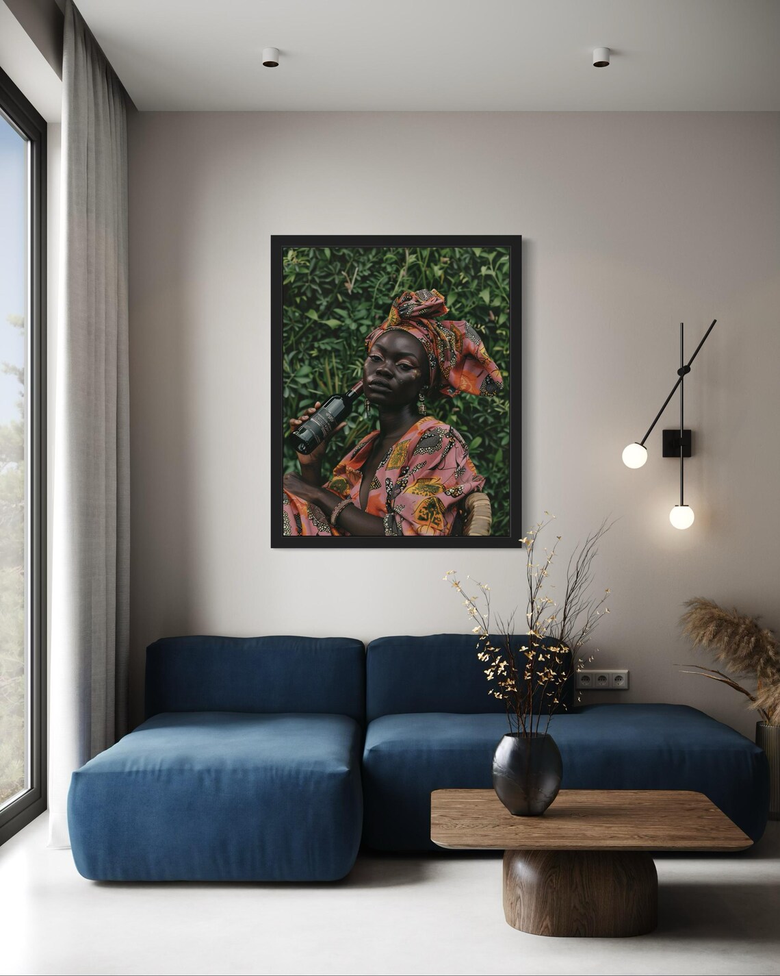 Modern African Woman Headwrap Portrait Art Print - Image 2