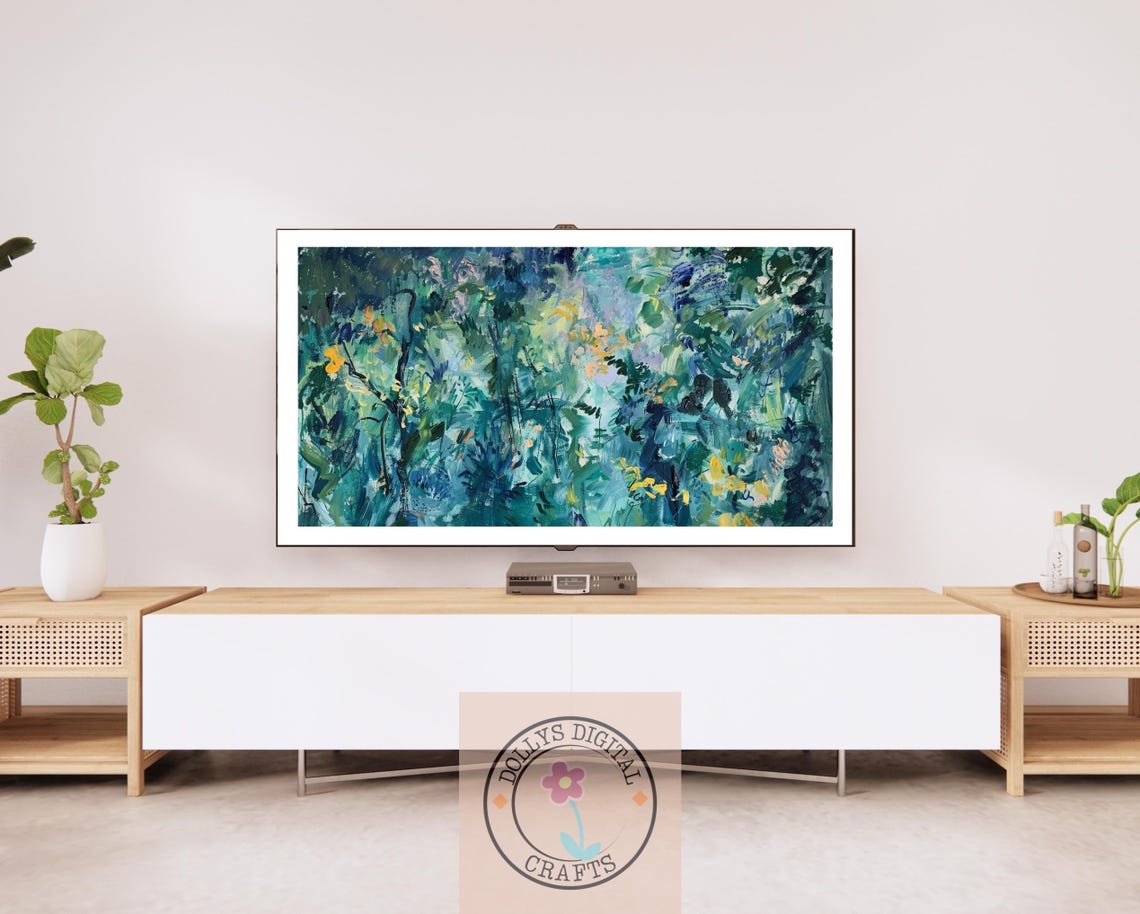 Abstract Green Garden Impressionist Painting Nature Art Poster - Image 2