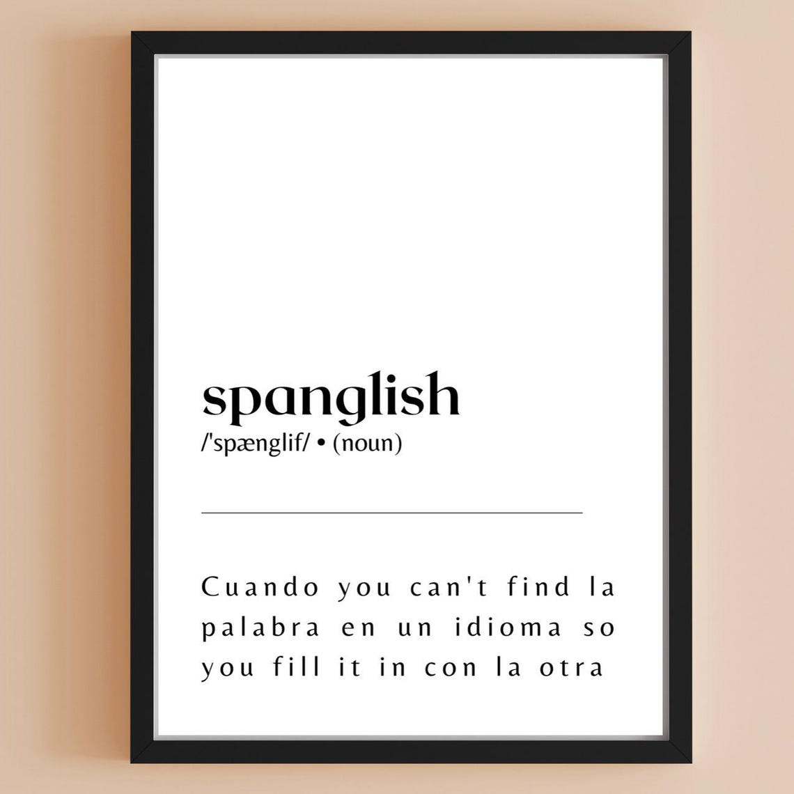 Spanglish Definition Poster For Spanish Teacher Bilingual Classroom Wall Decor Funny Gift For Teacher