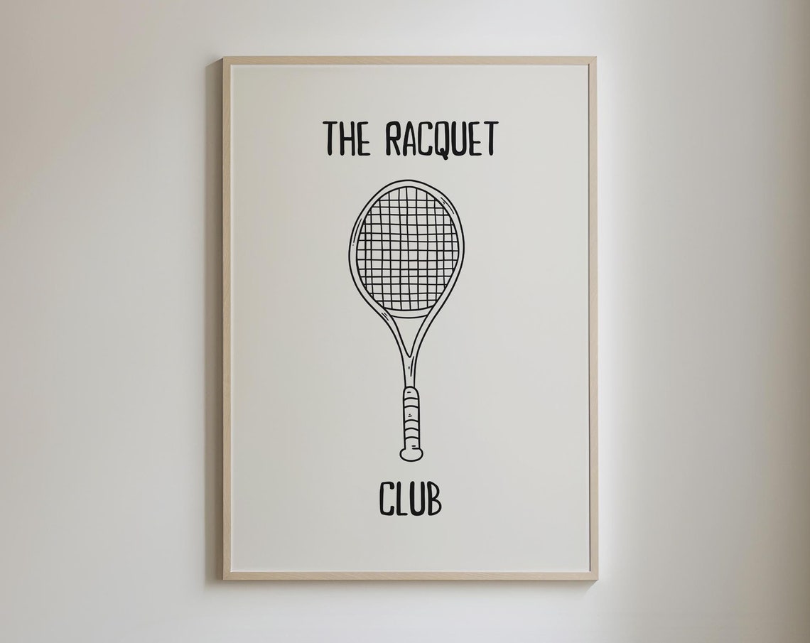 The Racquet Club Trendy Tennis Print Country Club Aesthetic Wall Art Retro Sports Poster Tennis Home Decor Tennis Art