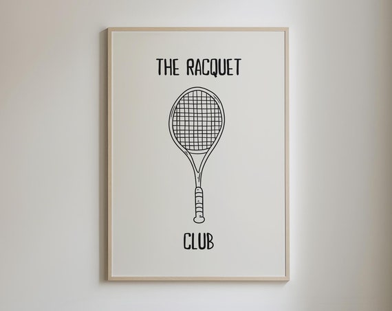 The Racquet Club Trendy Tennis Print Country Club Aesthetic Wall Art Retro Sports Poster Tennis Home Decor Tennis Art