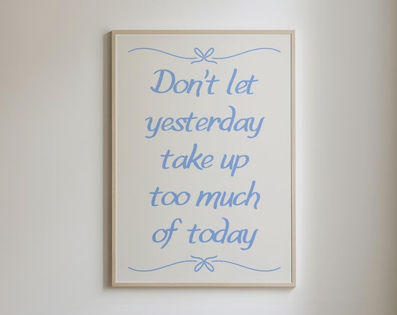 Trendy Positive Quote Art Print Retro Poster Light Blue Aesthetic Print Aesthetic Apartment Decor Typography Poster