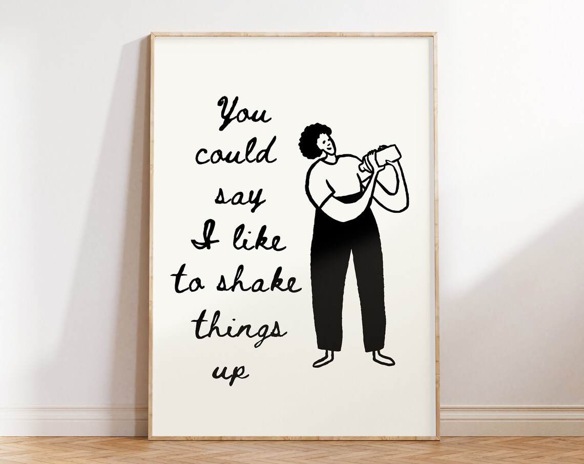 La Barmaid Print Cute Bartender Poster Minimalist Kitchen Decor Funny Bar Cart Wall Art Modern Bar Cart Decor Drinks