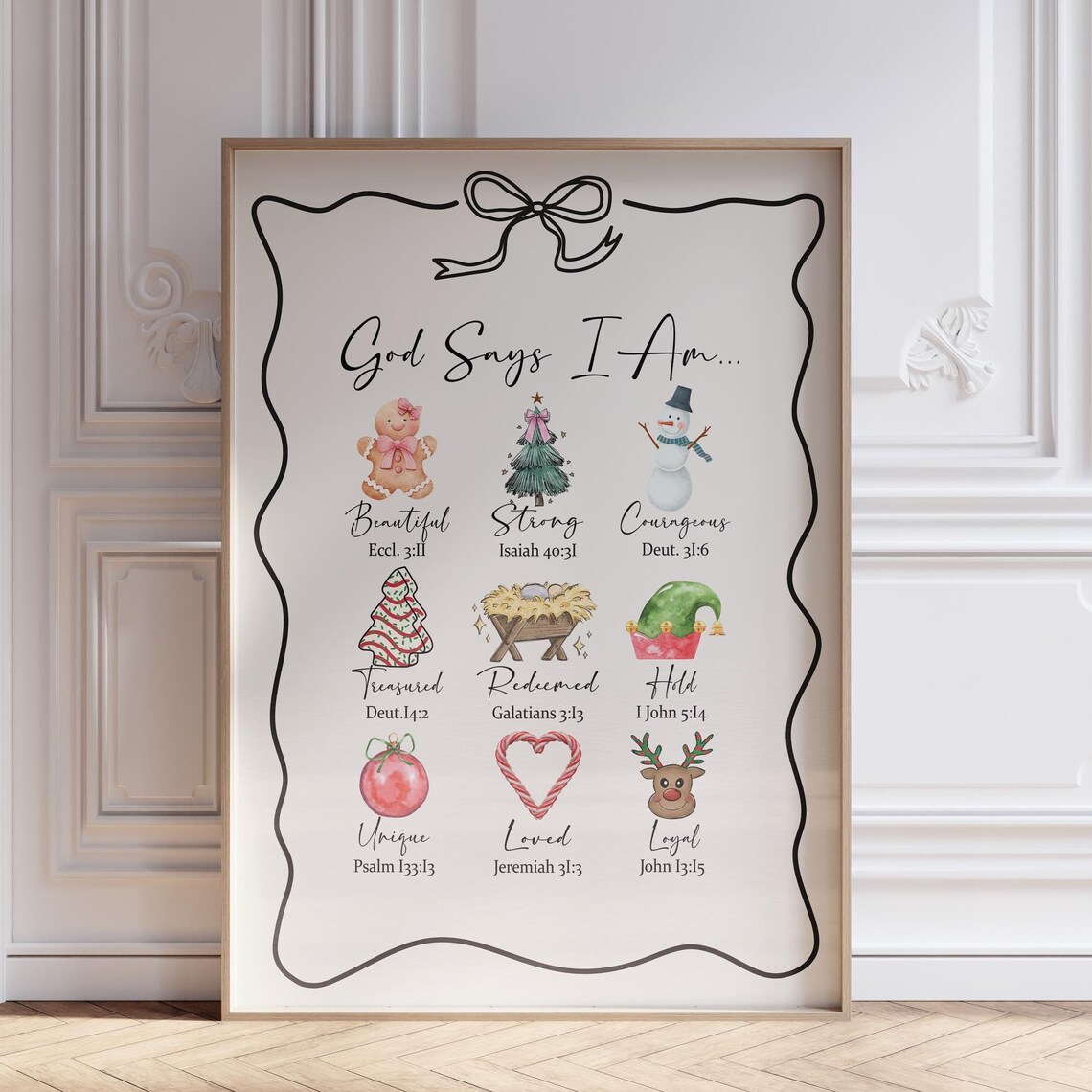 God Says I Am Christmas Bible Verse Faith Affirmations Poster - Image 4