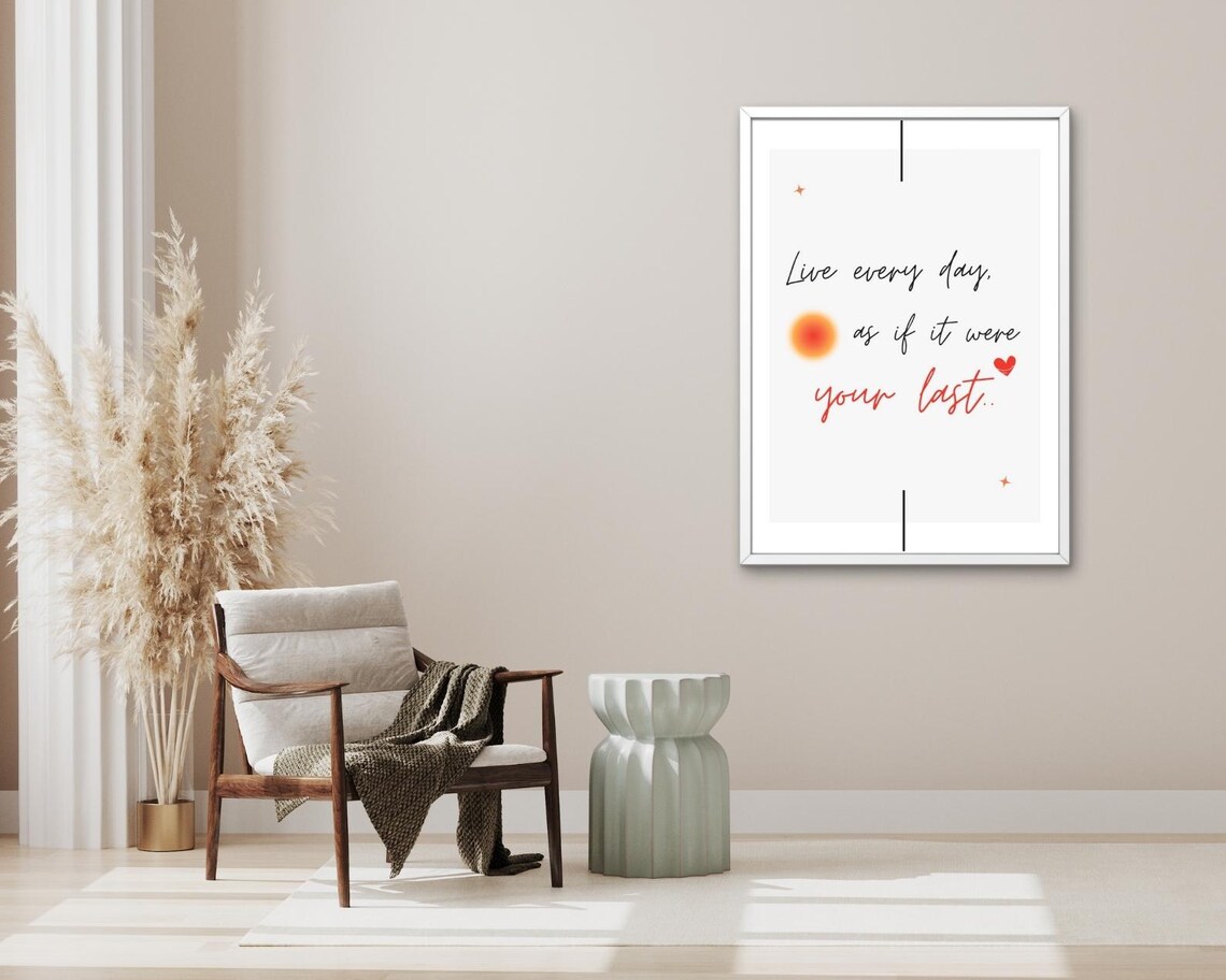 Live Every Day As If It Were Your Last Red Script Daily Reminder Poster - Image 3