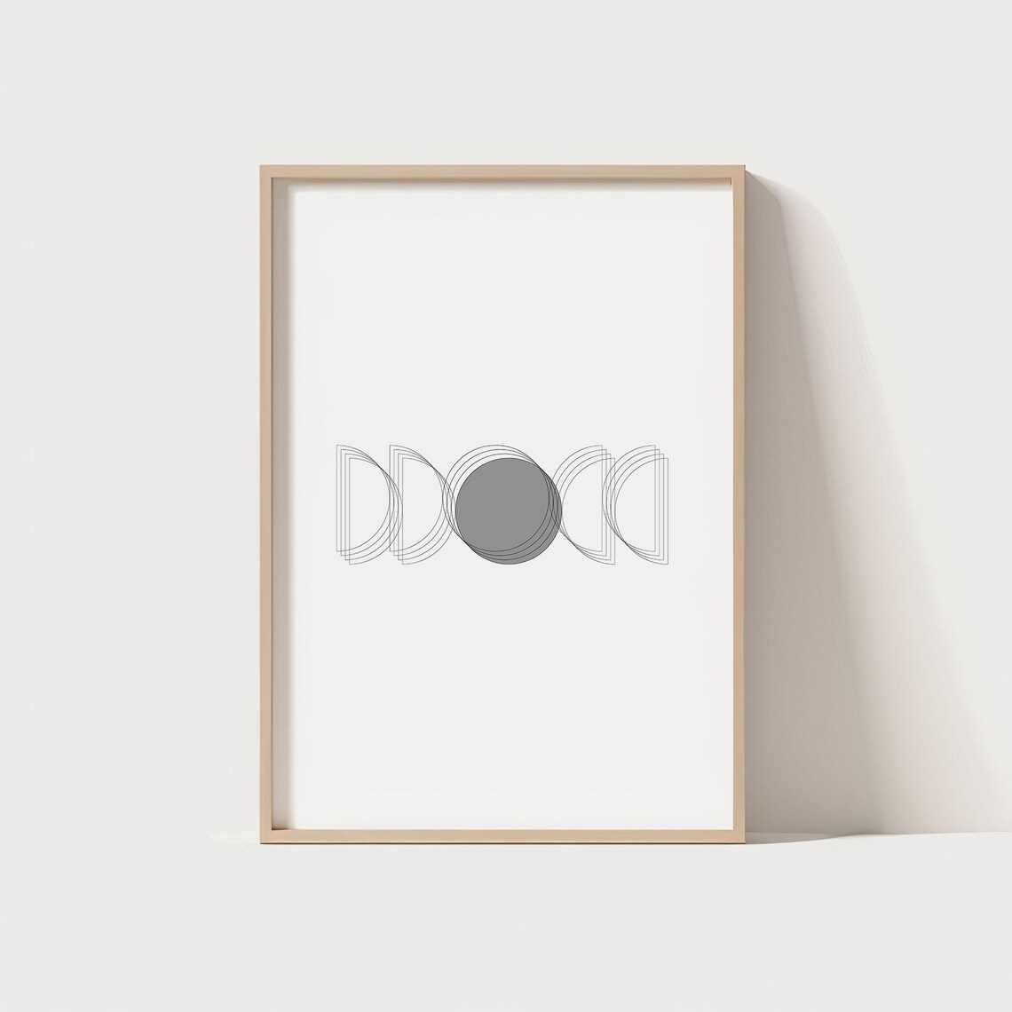Minimalist Geometric Wall Art Print Black And White Abstract Shapes Poster Modern For Bedroom Or Office Decor