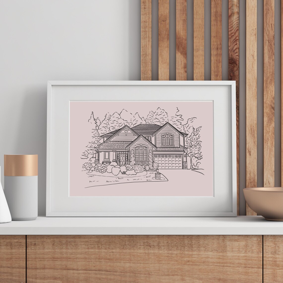Custom Outline House Portrait, Simple Line Art - Image 2